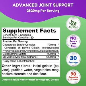 Halal Joint Support Capsules for Adults - 30 Day Supply - Mobility and Structure Support - SHIFAA NUTRITION