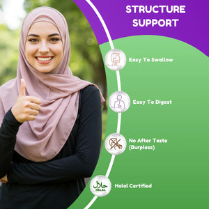 Halal Joint Support Capsules for Adults - 30 Day Supply - Mobility and Structure Support - SHIFAA NUTRITION