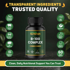 vitamin b12 complex b6 b1 b2 b3 folic acid biotin choline inositol b complex supplement tablets