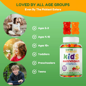 Halal Kids Multivitamin Gummies – 45–90 Day Supply - Immunity & Growth Support - SHIFAA NUTRITION
