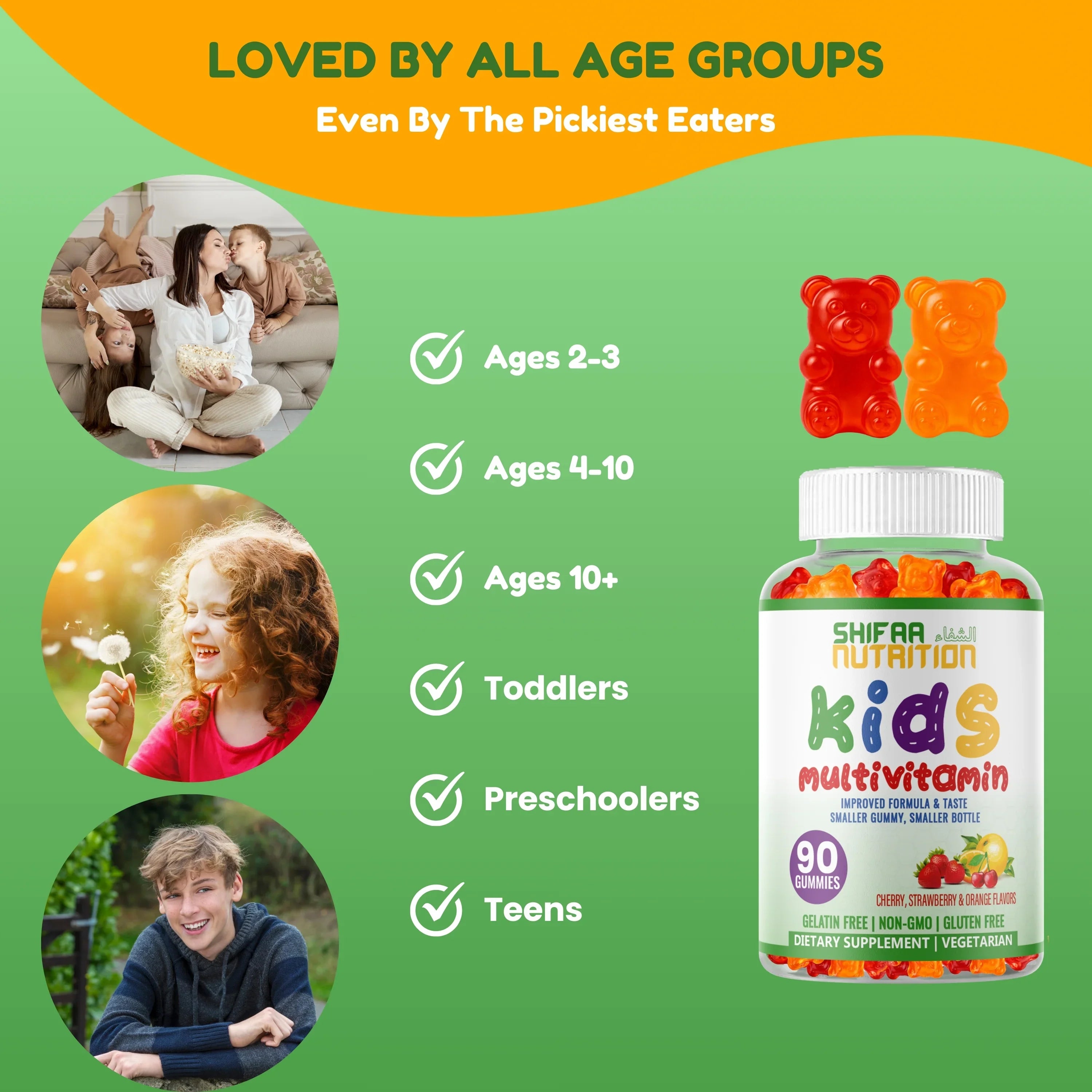 Halal Kids Multivitamin Gummies – 45–90 Day Supply - Immunity & Growth Support - SHIFAA NUTRITION