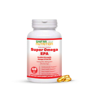 Halal Omega 3 Fish Oil For Adults - 3200mg Omega-3 with EPA & DHA - 30 Days Supply - SHIFAA NUTRITION