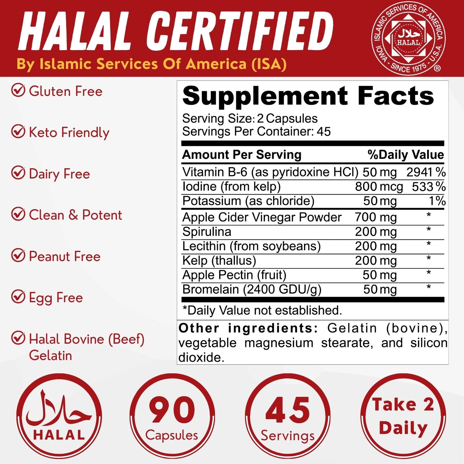 Pack Of 3 - Halal Apple Cider Vinegar Capsules