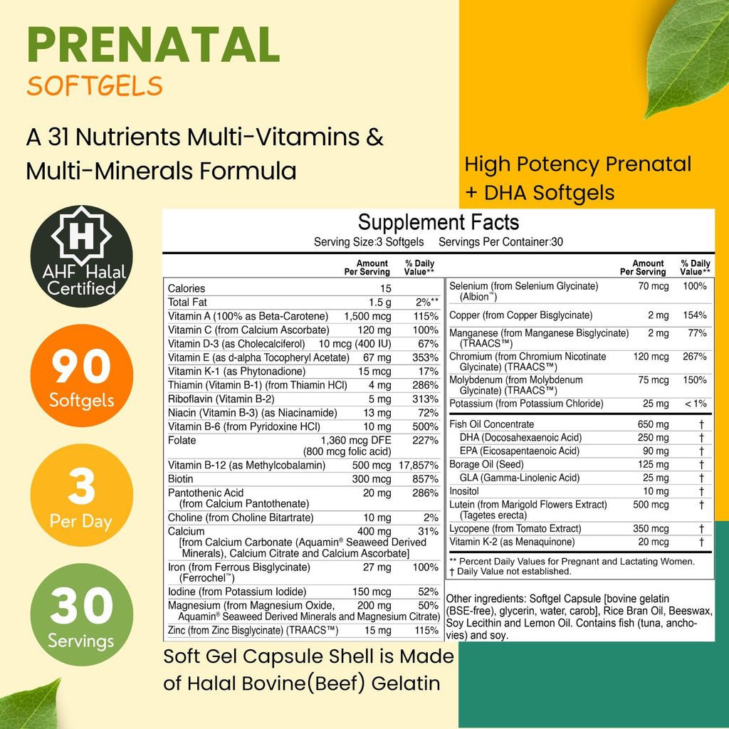 Prenatal DHA Prenatal Vitamin DHA SHIFAA NUTRITION