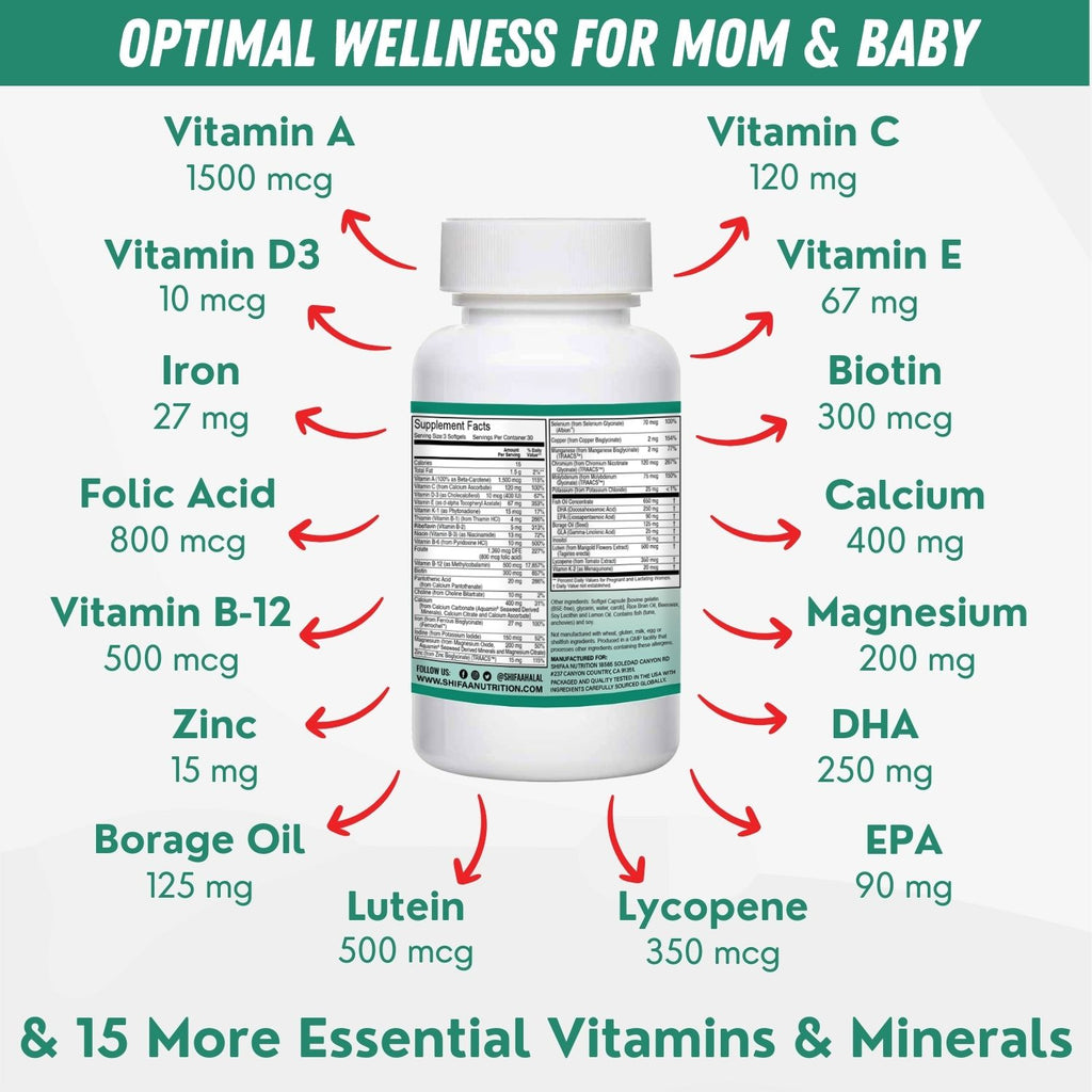 Prenatal DHA Prenatal Vitamin DHA SHIFAA NUTRITION