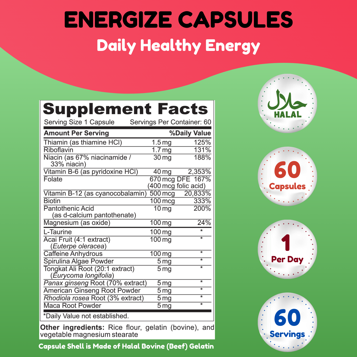 Pack Of 3 - Halal Energize Energy Pills