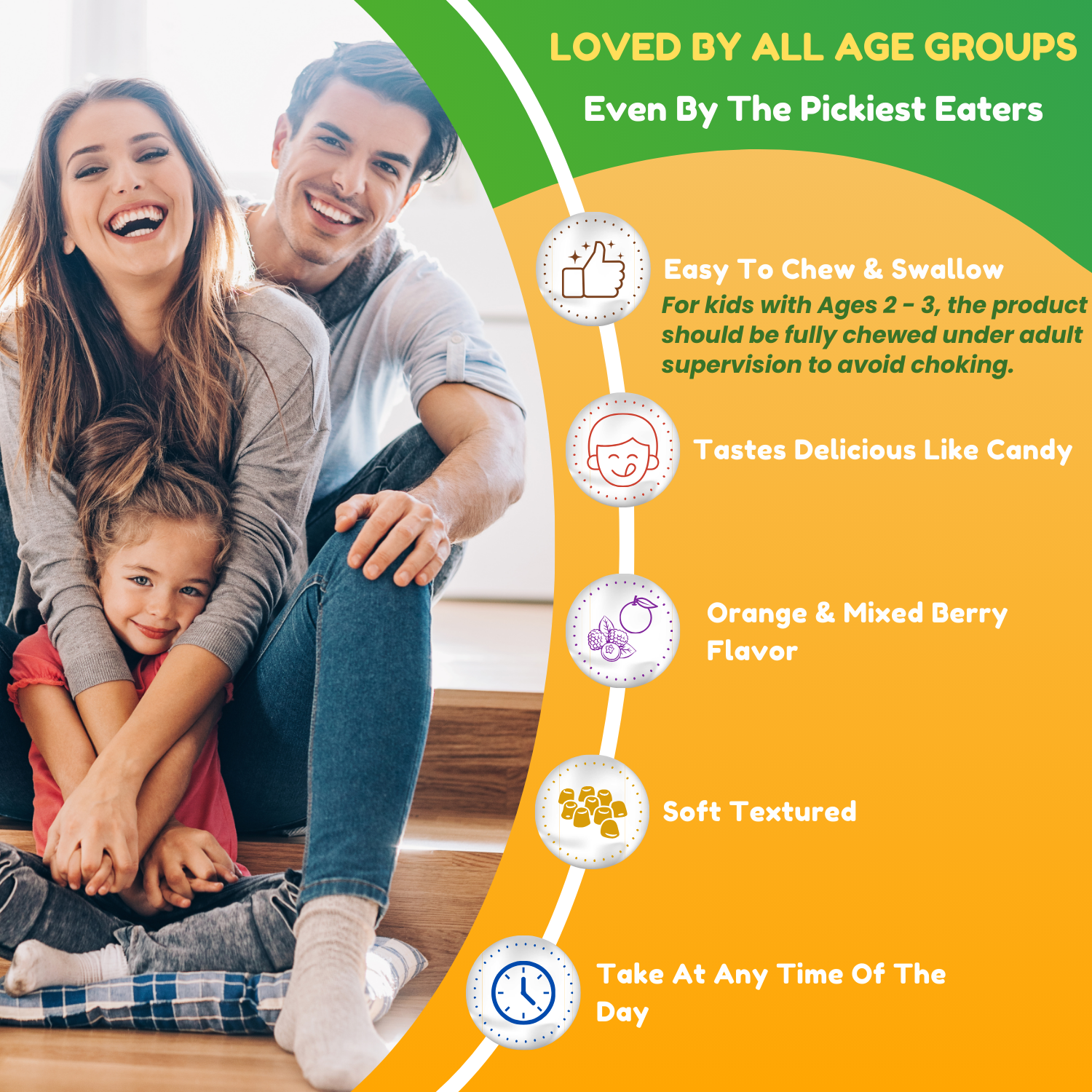 Pack of 3 - Halal Fiber Gummies for Adults & Kids