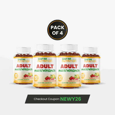 Pack of 4 - Halal Multivitamin Gummies for Adults – 45 Day Supply – Daily Vitamin Support
