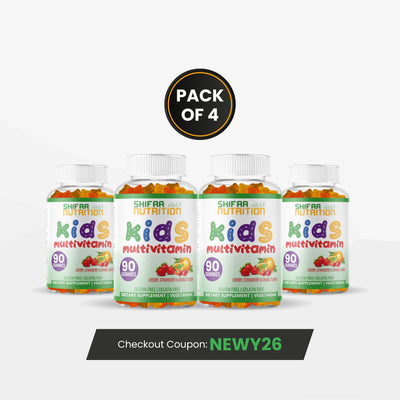 Pack of 4 - Halal Kids Multivitamin Gummies – 45–90 Day Supply - Immunity & Growth Support