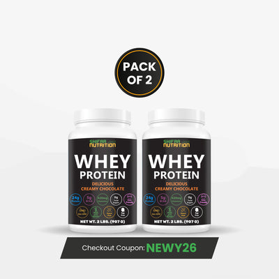 Pack of 2 - Halal Whey Protein Powder, 24g Protein for Adults – 22 Servings – Creamy Chocolate Flavor