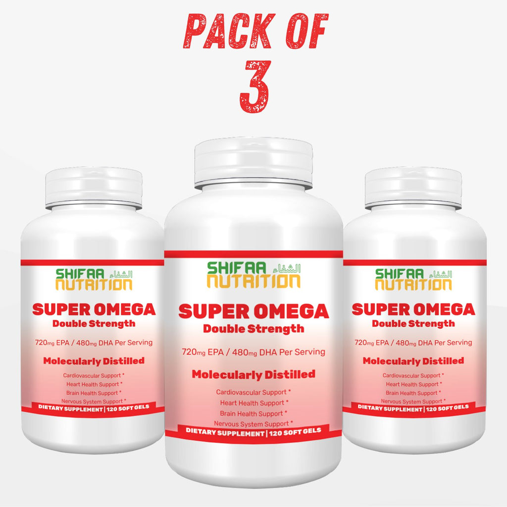 Pack of 3 Halal Super Omega 3 Fish Oil SHIFAA NUTRITION