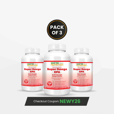 Pack of 3 - Halal Super Omega-3 2000mg Soft Gels, 720mg EPA & 480mg DHA – 60-Day Supply